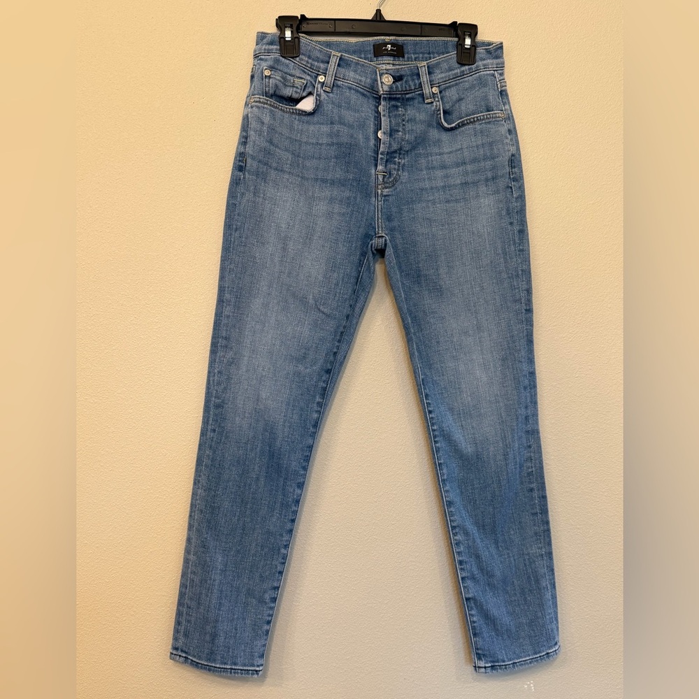 7 For All Mankind Josefina Jeans Size 27 Slim Boyfriend Stretch Denim